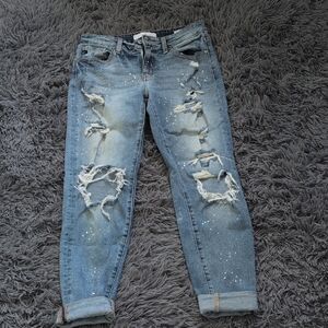 KanCan Light Blue Distressed Boyfriend Jeans